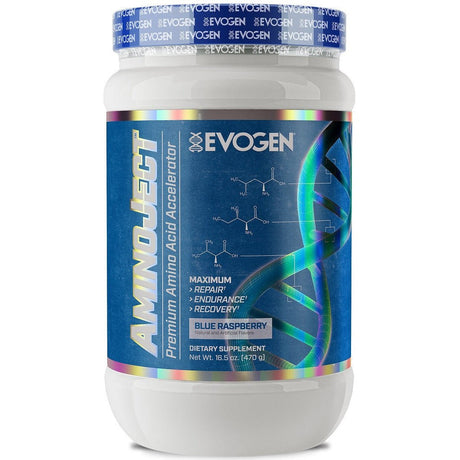 Kompleks Aminokwasów Evogen AminoJect Blue Raspberry 470 g - Sklep Witaminki.pl