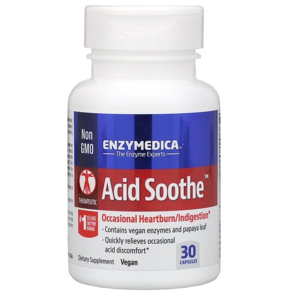 Enzymedica Acid Soothe 30 caps Kompleks enzymów trawiennych - Sklep Witaminki.pl