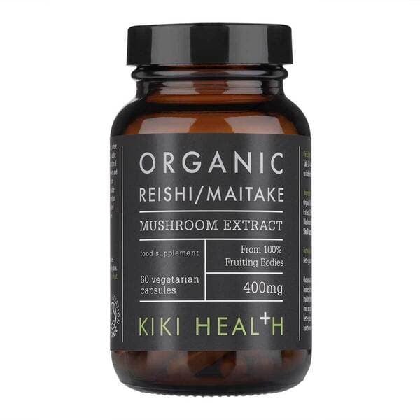 Kompleks Grzybów KIKI Health Reishi & Maitake Mushroom Extract Organic 60 vcaps - Sklep Witaminki.pl