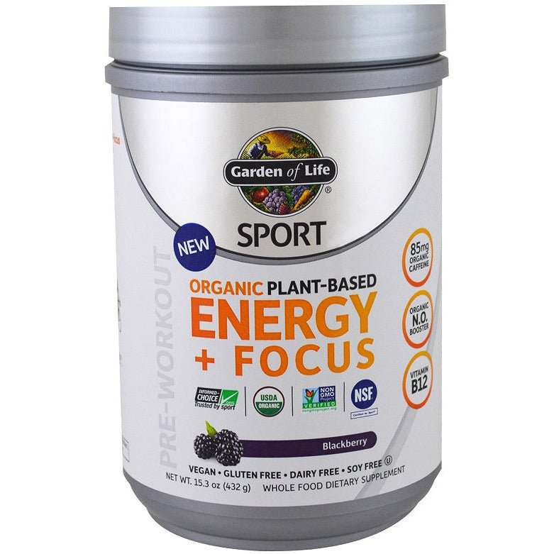 Garden of Life Organic Plant - Based Energy + Focus Blackberry 432g Kompleks na energię - Sklep Witaminki.pl