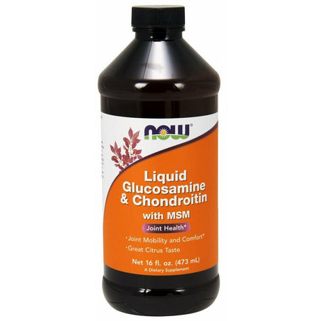 Kompleks na stawy NOW Foods Glucosamine & Chondroitin with MSM Liquid 473ml - Sklep Witaminki.pl