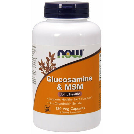 Kompleks na stawy NOW Foods Glucosamine & MSM 180 vcaps - Sklep Witaminki.pl