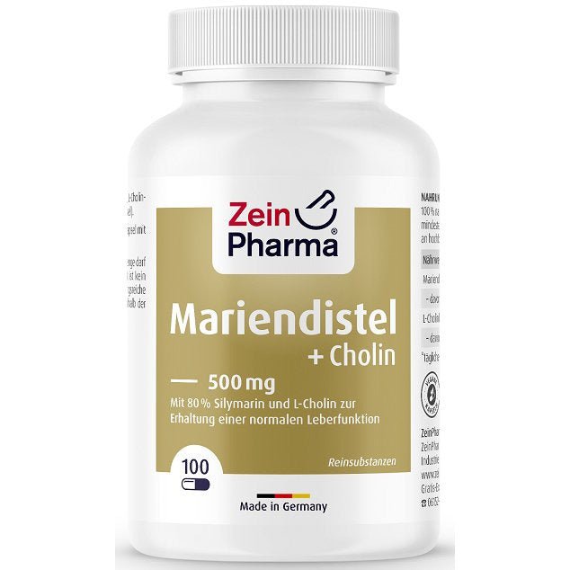 Kompleks na wątrobę Zein Pharma Milk Thistle + Choline Liver Complex 100 caps - Sklep Witaminki.pl