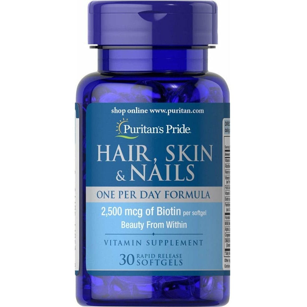 Kompleks na włosy, skórę i paznokcie Puritan's Pride Hair, Skin & Nails 30 softgels - Sklep Witaminki.pl