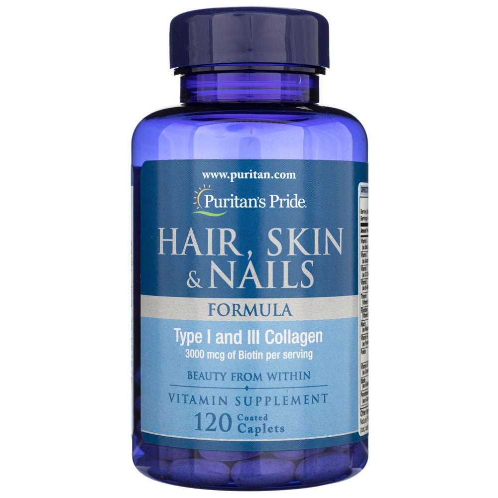 Kompleks na włosy, skórę i paznokcie Puritan's Pride Włosy, Skóra, Paznokcie 120 tabs - Sklep Witaminki.pl