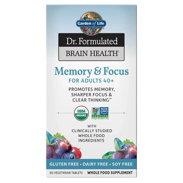 Garden of Life Dr. Formulated Memory & Focus for Adults 40+ 60 vegetarian tabs Kompleks Nootropików - Sklep Witaminki.pl