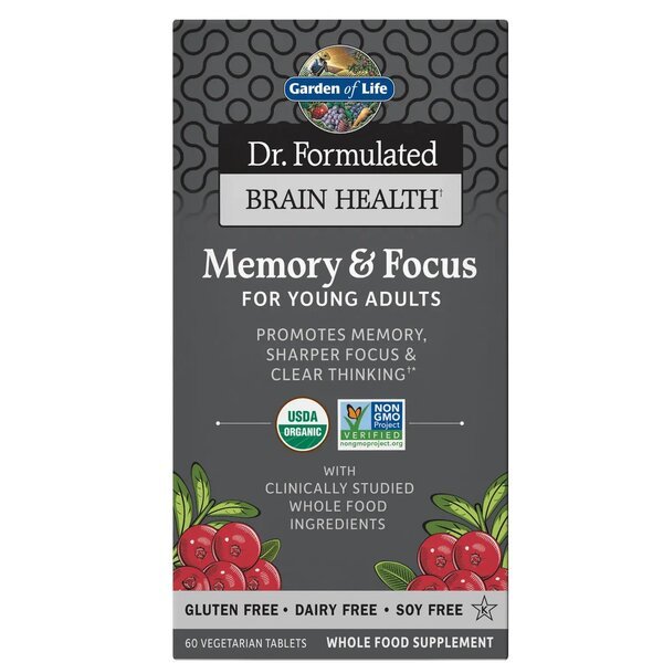 Garden of Life Dr. Formulated Memory & Focus for Young Adults 60 vegetarian tabs Kompleks Nootropików - Sklep Witaminki.pl