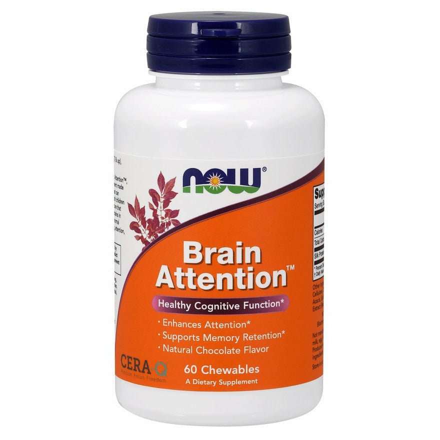 NOW Foods Brain Attention 60 chewables Kompleks Nootropików - Sklep Witaminki.pl
