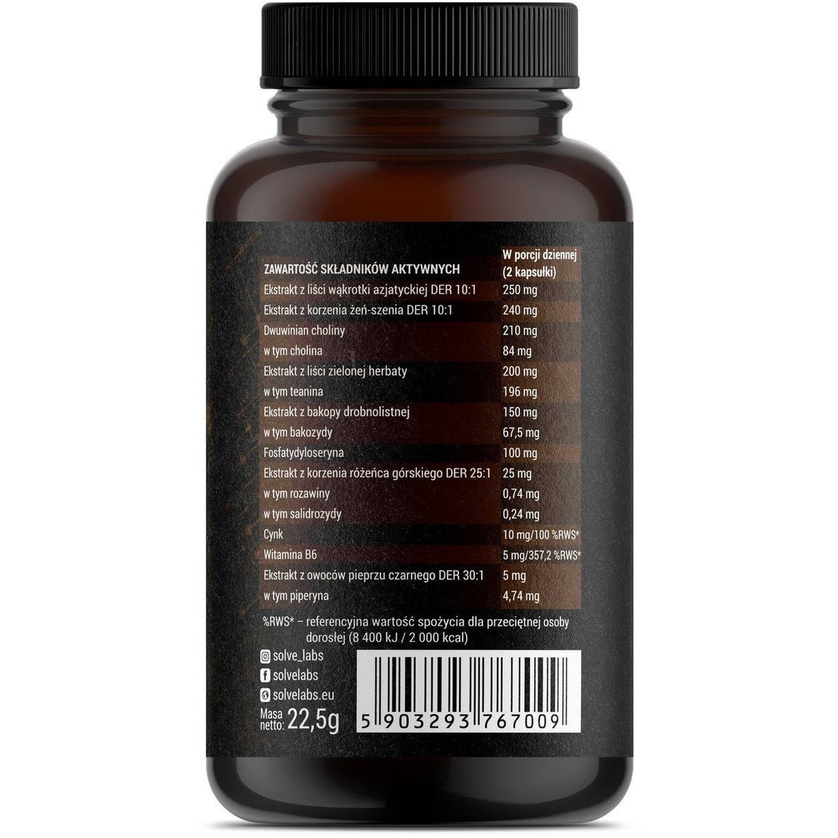 Kompleks Nootropików Solve Labs Brain Tech 60 caps - Sklep Witaminki.pl