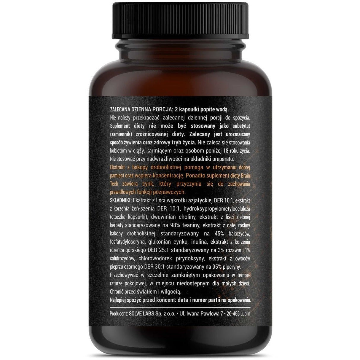 Kompleks Nootropików Solve Labs Brain Tech 60 caps - Sklep Witaminki.pl