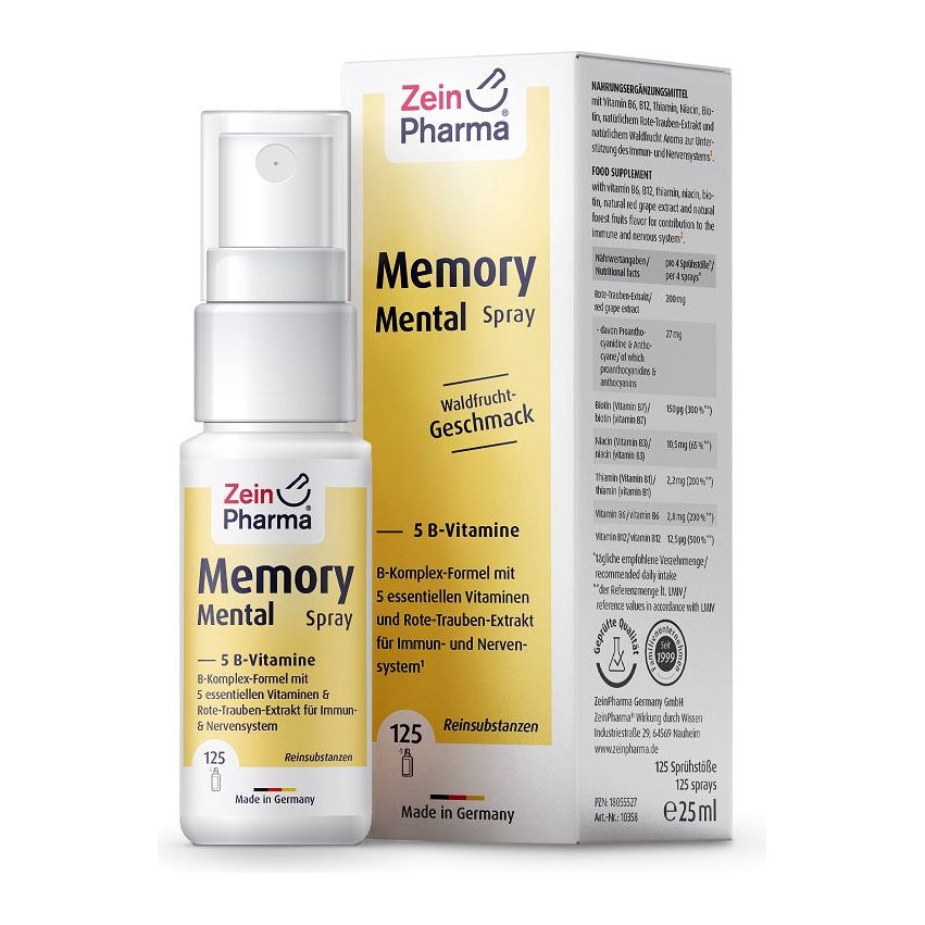 Zein Pharma Memory Mental Spray Wild Berry 25 ml Kompleks Nootropików - Sklep Witaminki.pl