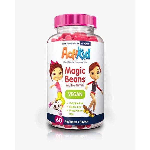 ActiKid Magic Beans Multi - Vitamin VEGAN 60 beans Red Berries Kompleks witamin dla dzieci - Sklep Witaminki.pl