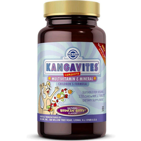 Kompleks witamin dla dzieci Solgar Kangavites Complete Multivitamin & Mineral 120 chewable tabs - Sklep Witaminki.pl