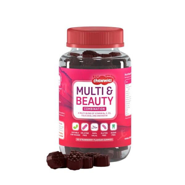Chewwies Multi & Beauty 30 gummies Strawberry Kompleks witamin dla kobiet - Sklep Witaminki.pl