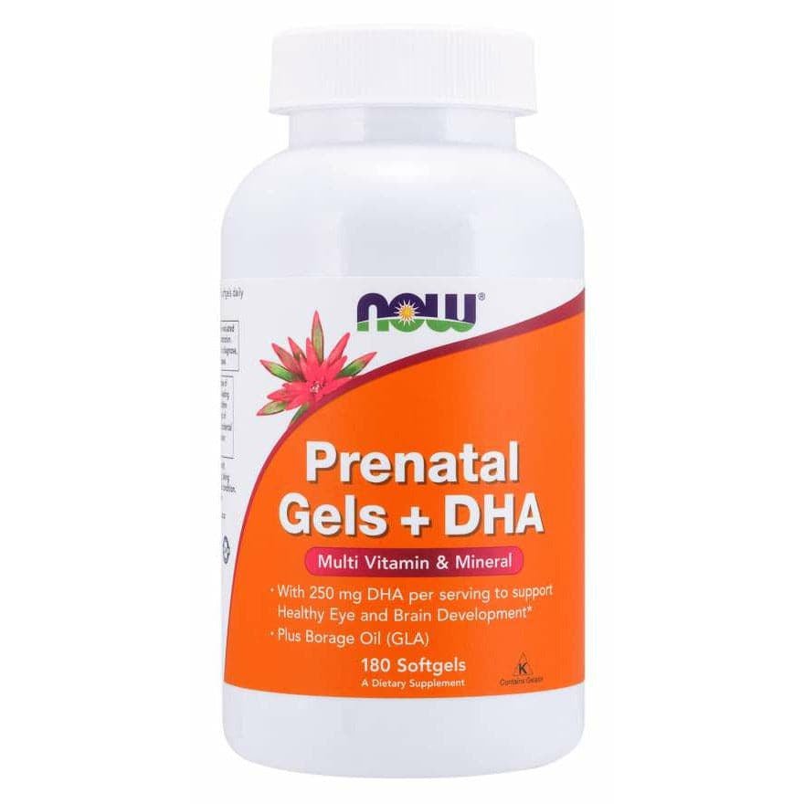 Kompleks witamin dla kobiet w ciąży NOW Foods Prenatal Gels + DHA 180 softgels - Sklep Witaminki.pl