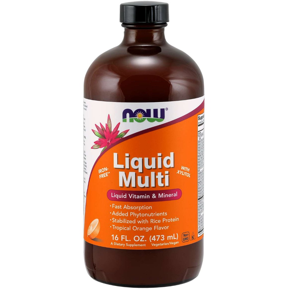 Kompleks witamin dla seniora NOW Foods Liquid Multi 473 ml Pomarańcza - Sklep Witaminki.pl