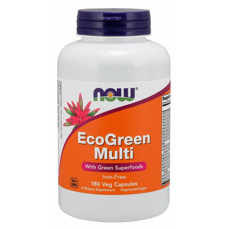 Kompleks witamin uniwersalny NOW Foods EcoGreen Multi Iron Free 180 vcaps - Sklep Witaminki.pl