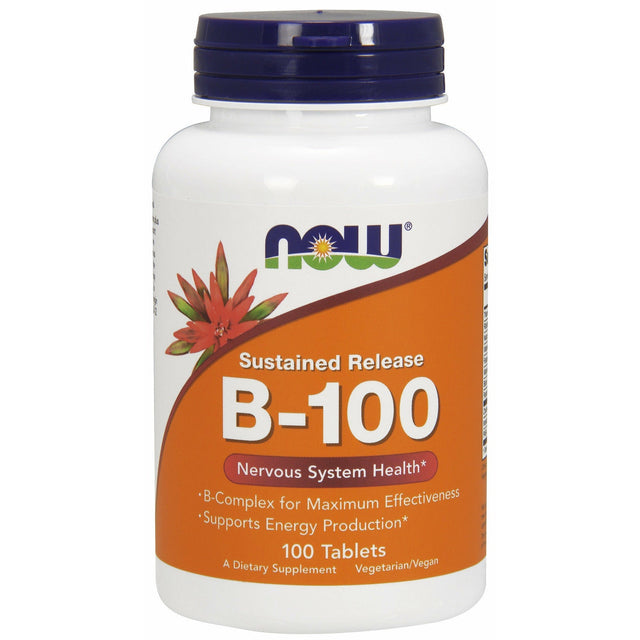 Kompleks witamin z grupy B NOW Foods Vitamin B-100 Sustained Release 100 tabs - Sklep Witaminki.pl