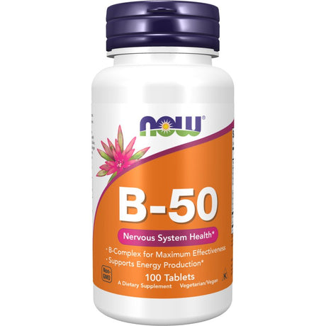 Kompleks witamin z grupy B NOW Foods Vitamin B-50 Tablets 100 tablets - Sklep Witaminki.pl