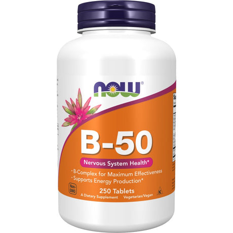 Kompleks witamin z grupy B NOW Foods Vitamin B-50 Tablets 250 tablets - Sklep Witaminki.pl