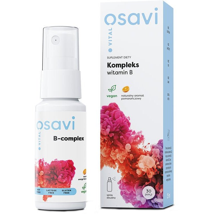 Kompleks witamin z grupy B Osavi Kompleks Witamin B Spray Doustny Pomarańcza 25 ml - Sklep Witaminki.pl