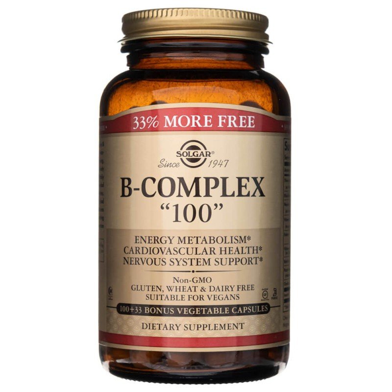 Solgar B - Complex 100 133 vcaps Kompleks witamin z grupy B - Sklep Witaminki.pl