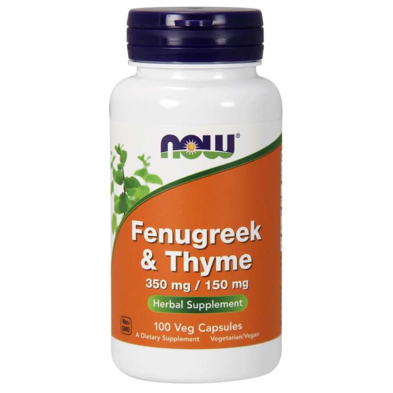 NOW Foods Fenugreek & Thyme 350 mg / 150 mg 100 caps Kozieradka - Sklep Witaminki.pl