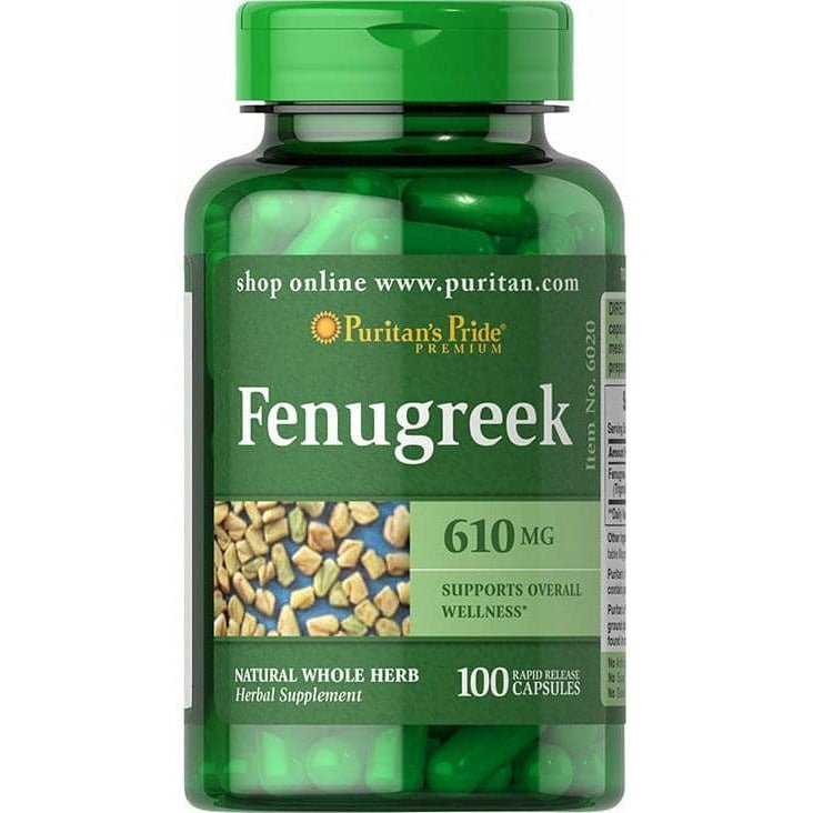 Puritan's Pride Fenugreek 610 mg 100 caps Kozieradka - Sklep Witaminki.pl