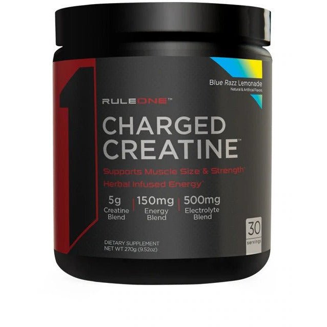 Rule One Charged Creatine Blue Razz Lemonade 270 g Kreatyna - Sklep Witaminki.pl