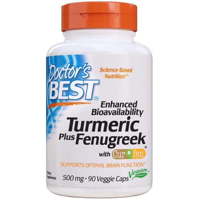 Doctor's BEST Enhanced Bioavailability Turmeric + Fenugreek 90 vcaps Kurkuma - Sklep Witaminki.pl