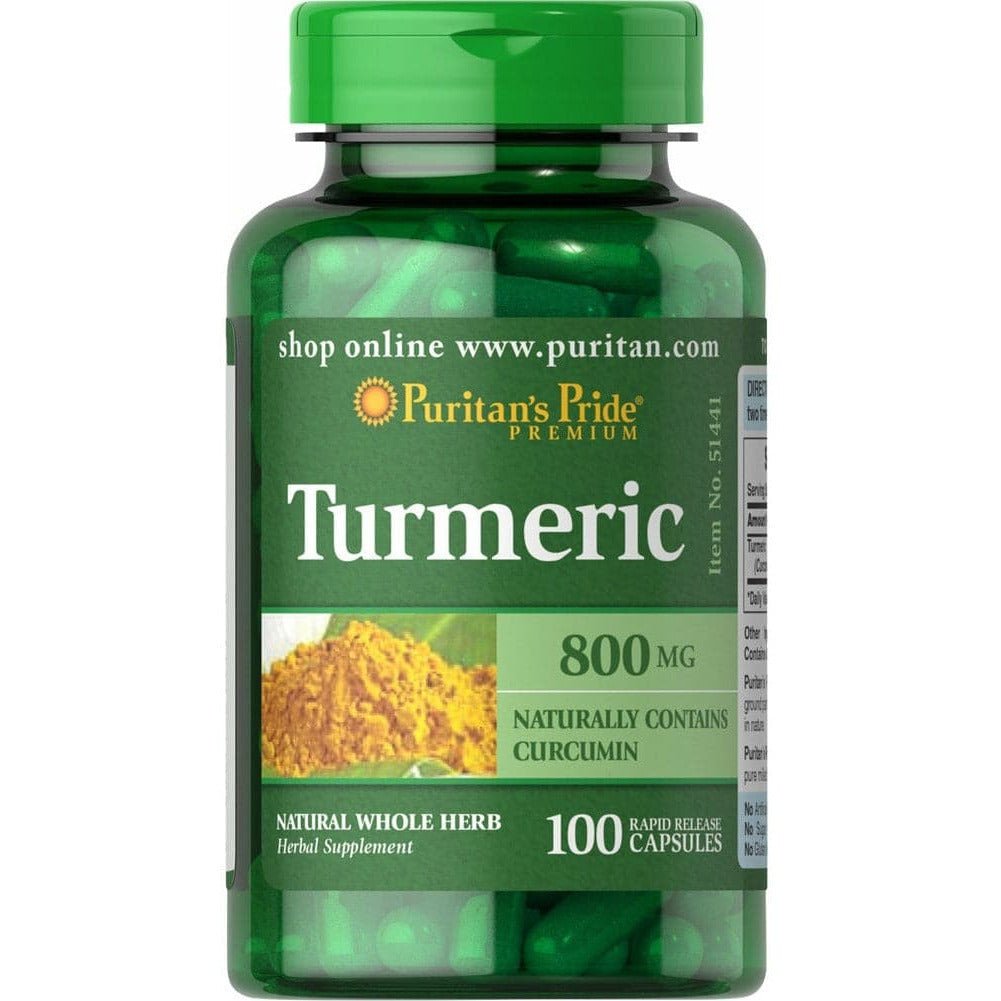 Puritan's Pride Turmeric 800 mg 100 caps Kurkuma - Sklep Witaminki.pl