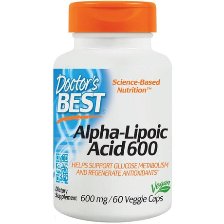 Kwas Alfa Liponowy Doctor's BEST Alpha Lipoic Acid 600 mg 60 vcaps - Sklep Witaminki.pl