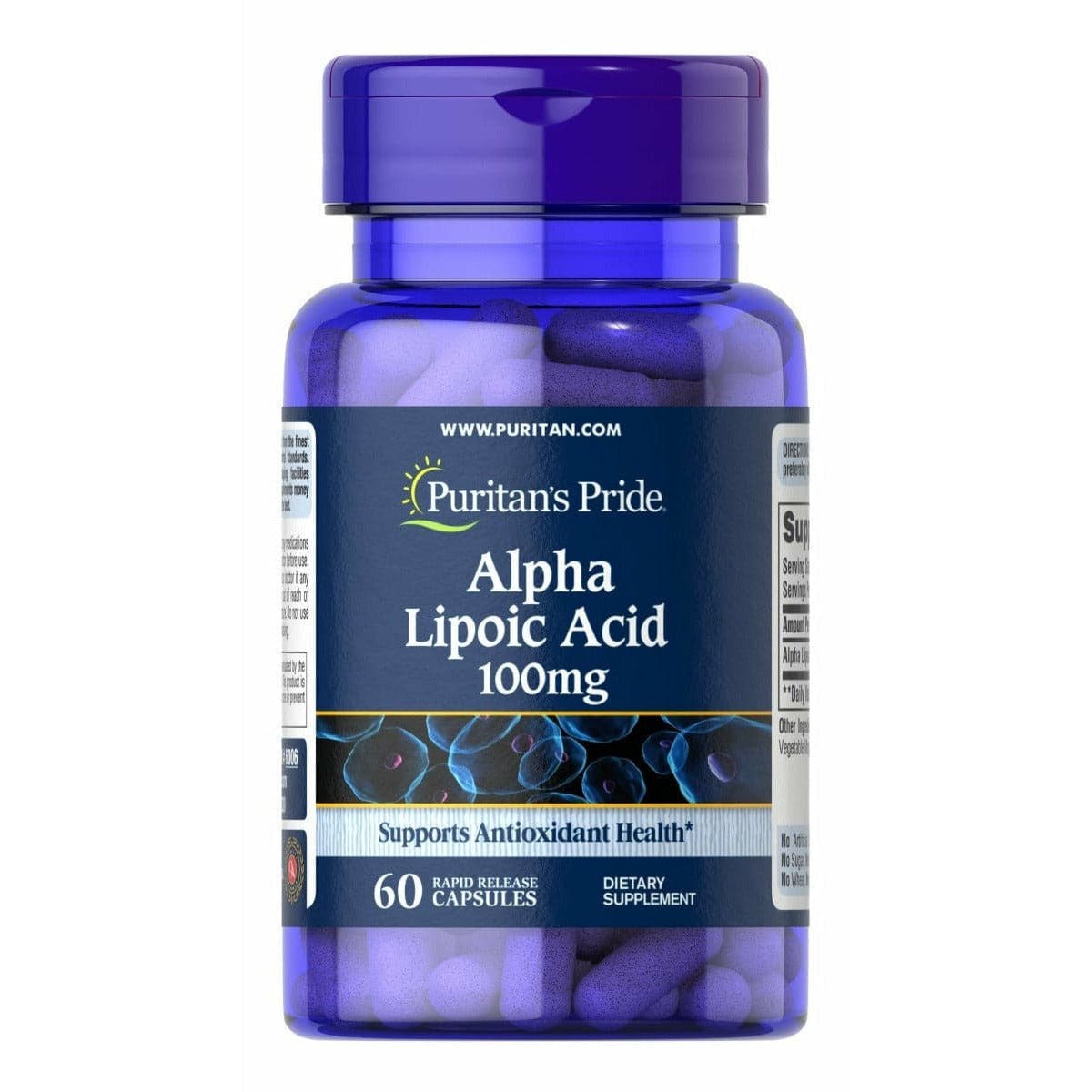 Puritan's Pride Alpha Lipoic Acid 100 mg 60 caps Kwas Alfa Liponowy - Sklep Witaminki.pl