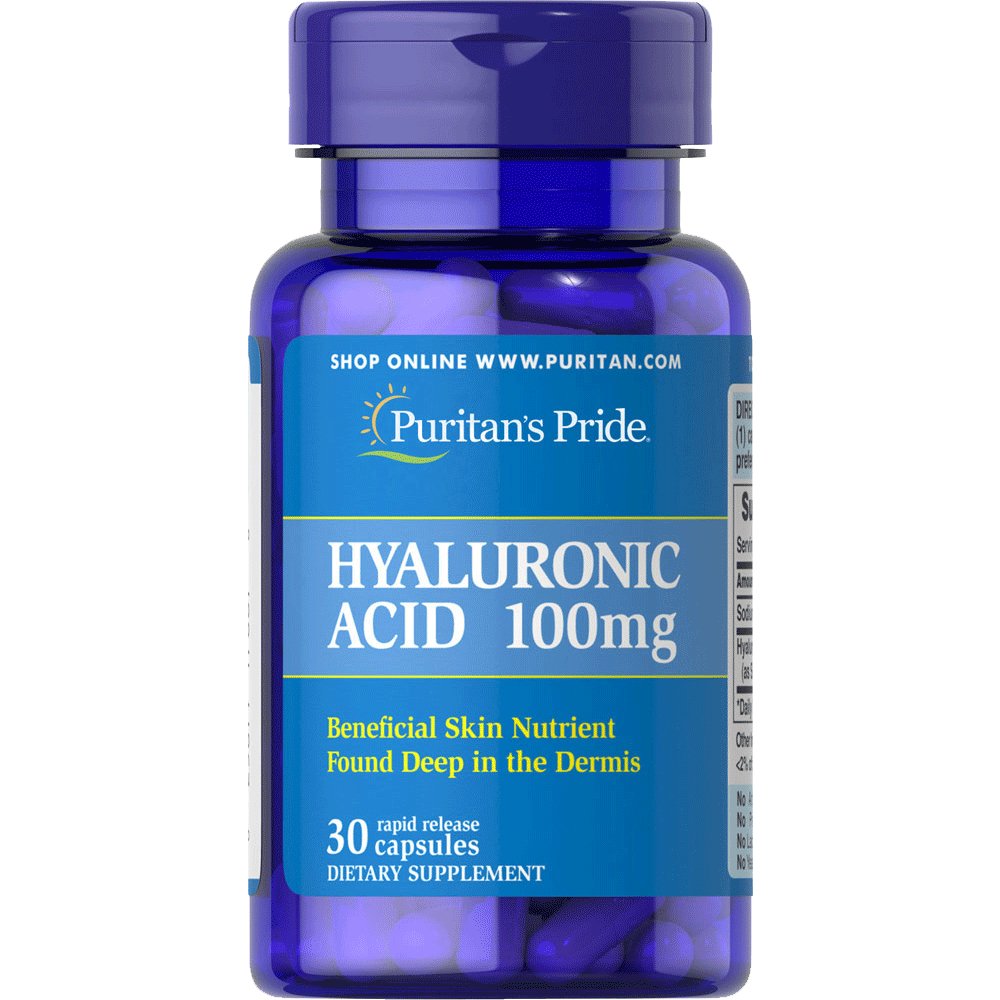 Puritan's Pride Hyaluronic Acid 100 mg 30 caps Kwas Hialuronowy - Sklep Witaminki.pl