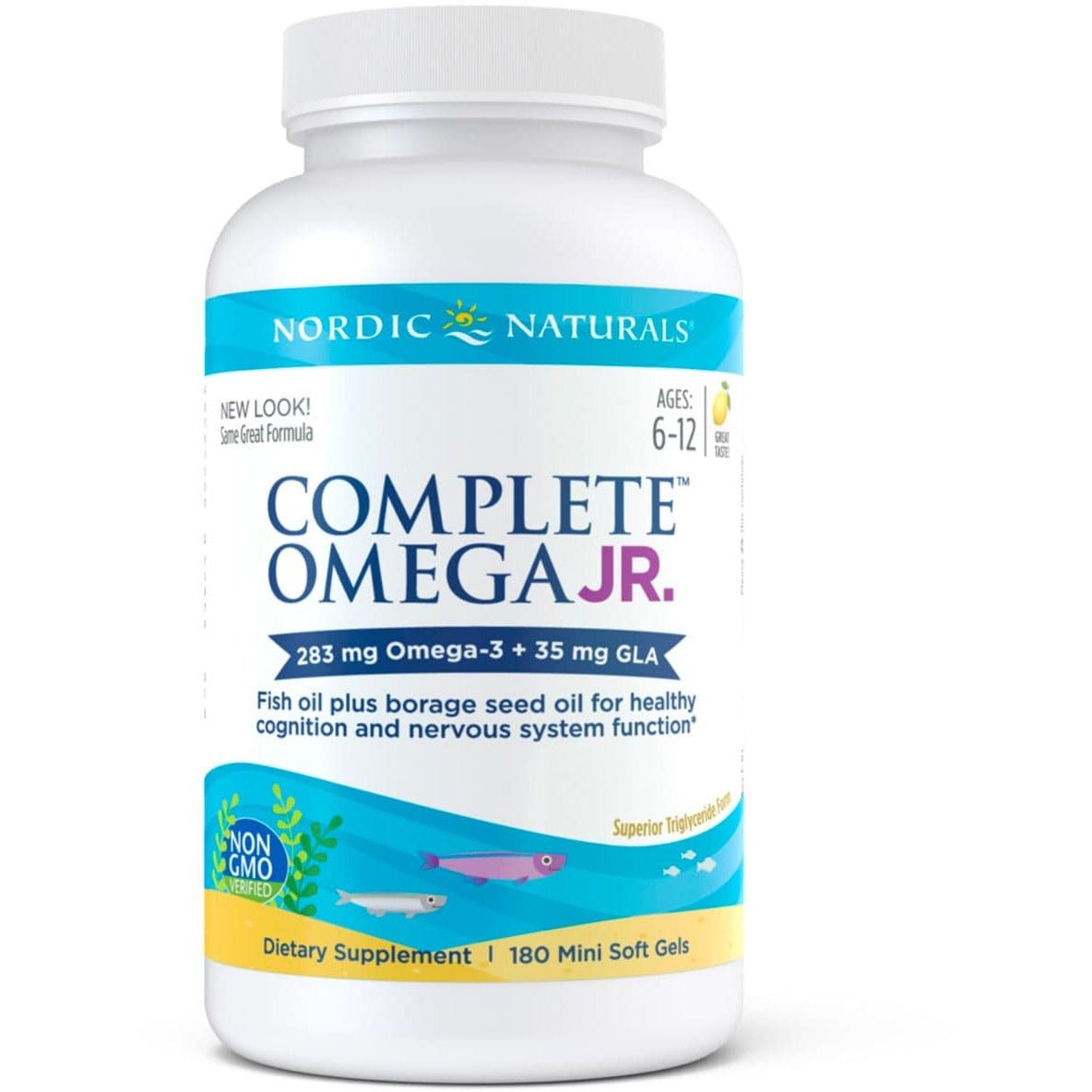 Kwasy Omega 3-6-9 dla Dzieci Nordic Naturals Complete Omega Junior Softgels 180 softgels Cytryna - Sklep Witaminki.pl