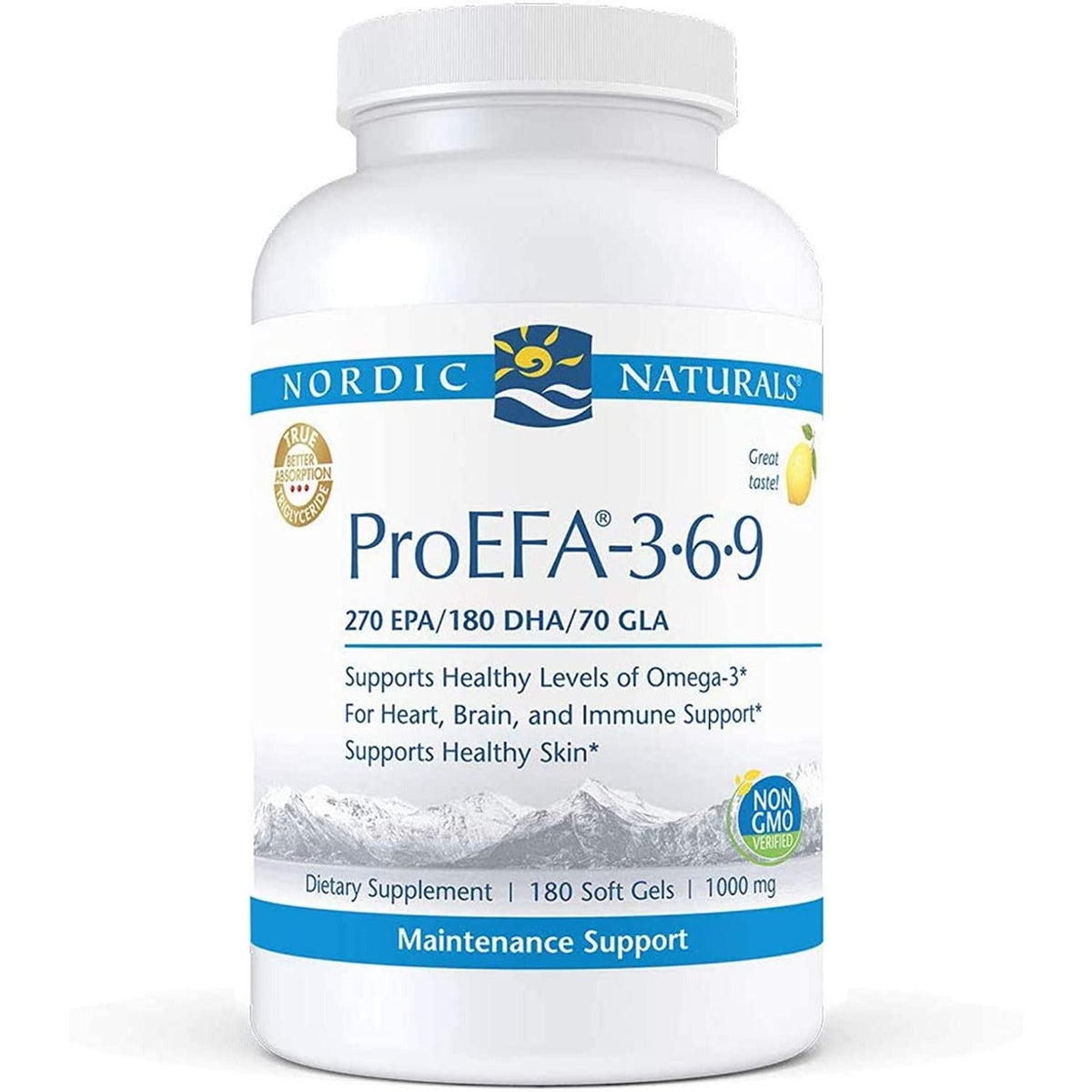 Nordic Naturals ProEFA 3.6.9 Lemon 180 softgels Kwasy Omega 3 - 6 - 9 - Sklep Witaminki.pl