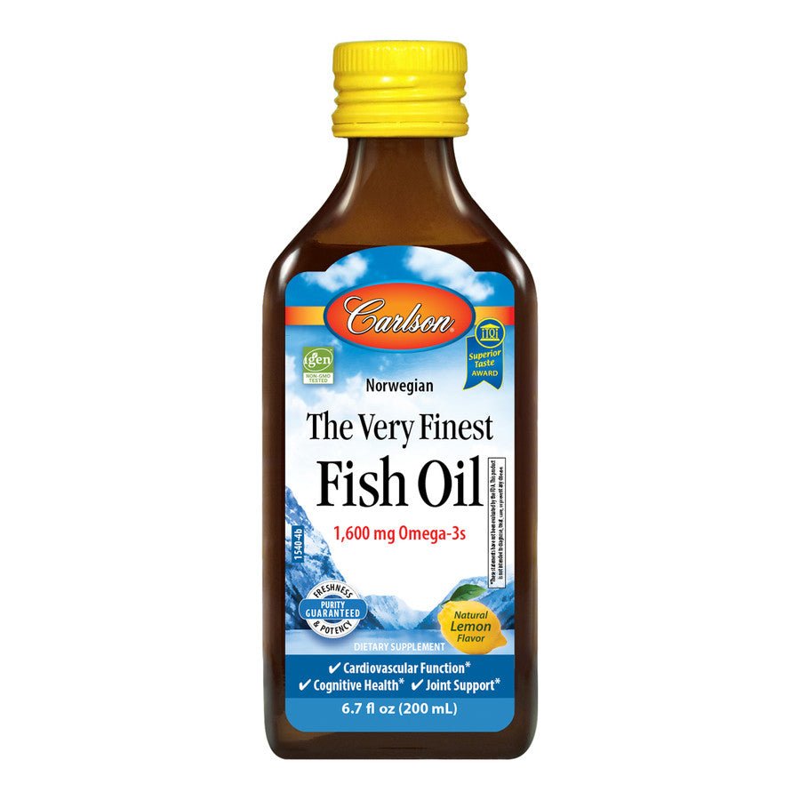 Kwasy Omega-3 Carlson Labs The Very Finest Fish Oil 1600mg Omega-3 200 ml Lemon - Sklep Witaminki.pl