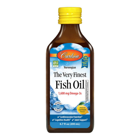 Kwasy Omega-3 Carlson Labs The Very Finest Fish Oil 1600mg Omega-3 200 ml Lemon - Sklep Witaminki.pl
