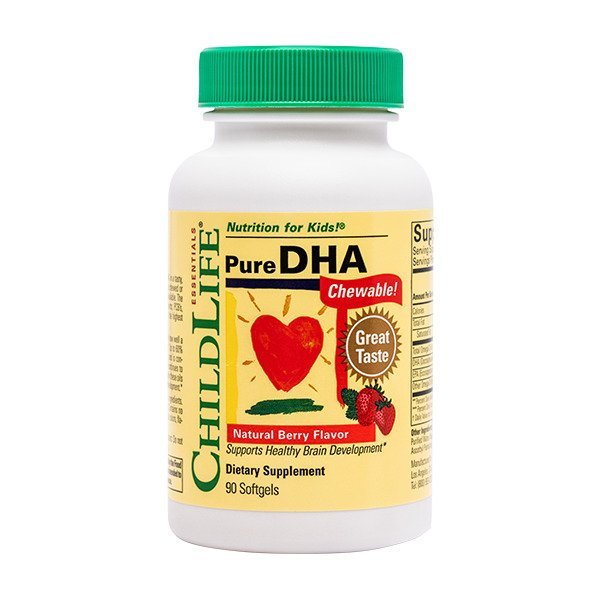 Kwasy Omega-3 dla Dzieci Child Life Pure DHA Chewable Natural Berry 90 softgels - Sklep Witaminki.pl
