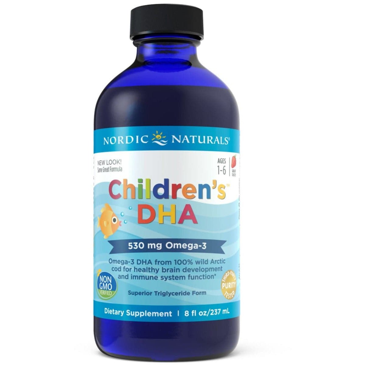 Kwasy Omega-3 dla Dzieci Nordic Naturals Children's DHA Liquid 473 ml Truskawka - Sklep Witaminki.pl