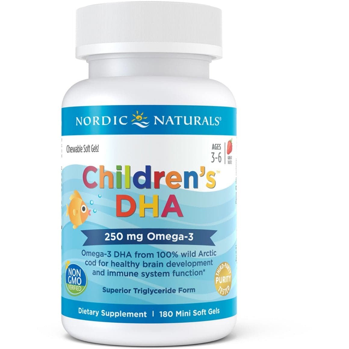 Kwasy Omega-3 dla Dzieci Nordic Naturals Children's DHA Softgels 180 softgels Truskawka - Sklep Witaminki.pl