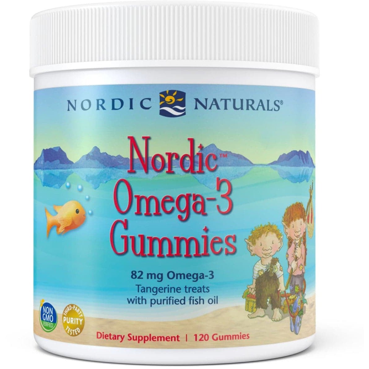 Kwasy Omega-3 dla Dzieci Nordic Naturals Nordic Omega-3 Gummies 120 gummies Mandarynka - Sklep Witaminki.pl