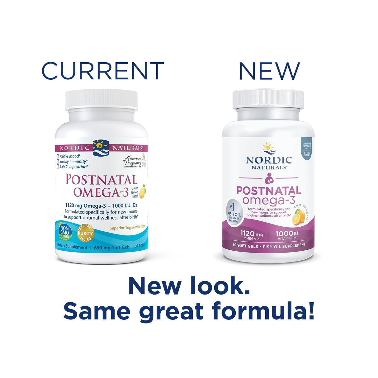 Kwasy Omega-3 dla kobiet w ciąży Nordic Naturals Postnatal Omega-3 1120mg Lemon 60 softgels - Sklep Witaminki.pl