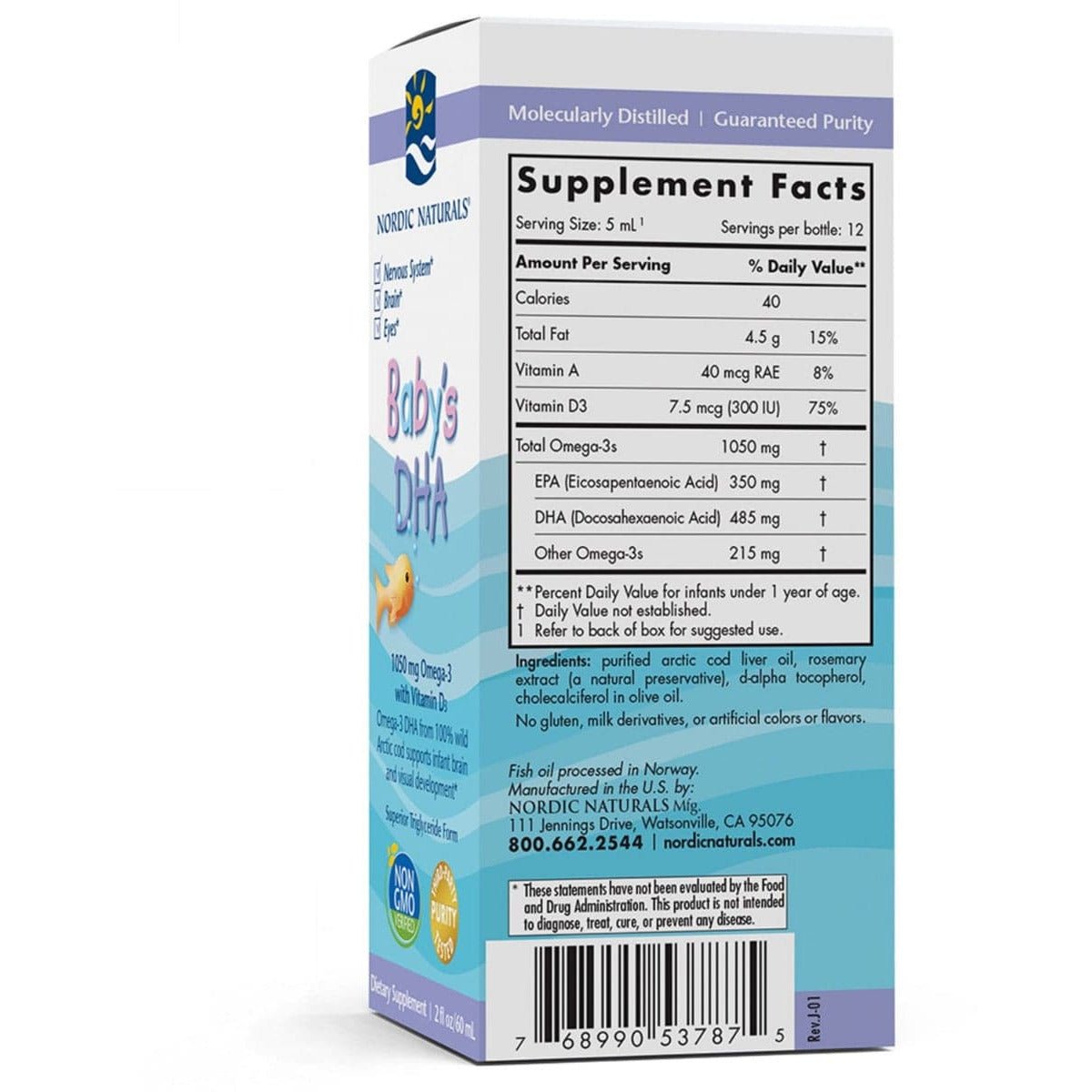 Kwasy Omega-3 dla Niemowląt Nordic Naturals Baby's DHA 60 ml - Sklep Witaminki.pl