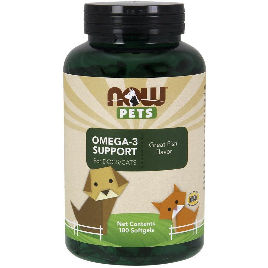 NOW Pets Omega - 3 Support 180 softgels Kwasy Omega - 3 dla Psa - Sklep Witaminki.pl