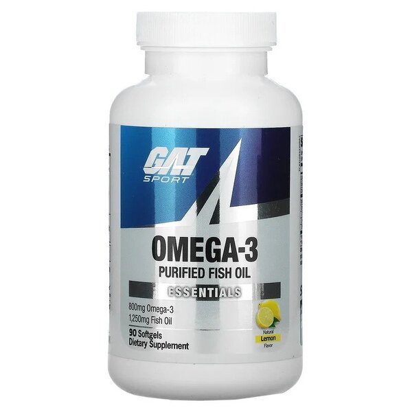 GAT Omega - 3 Purified Fish Oil Lemon 90 softgels Kwasy Omega - 3 - Sklep Witaminki.pl