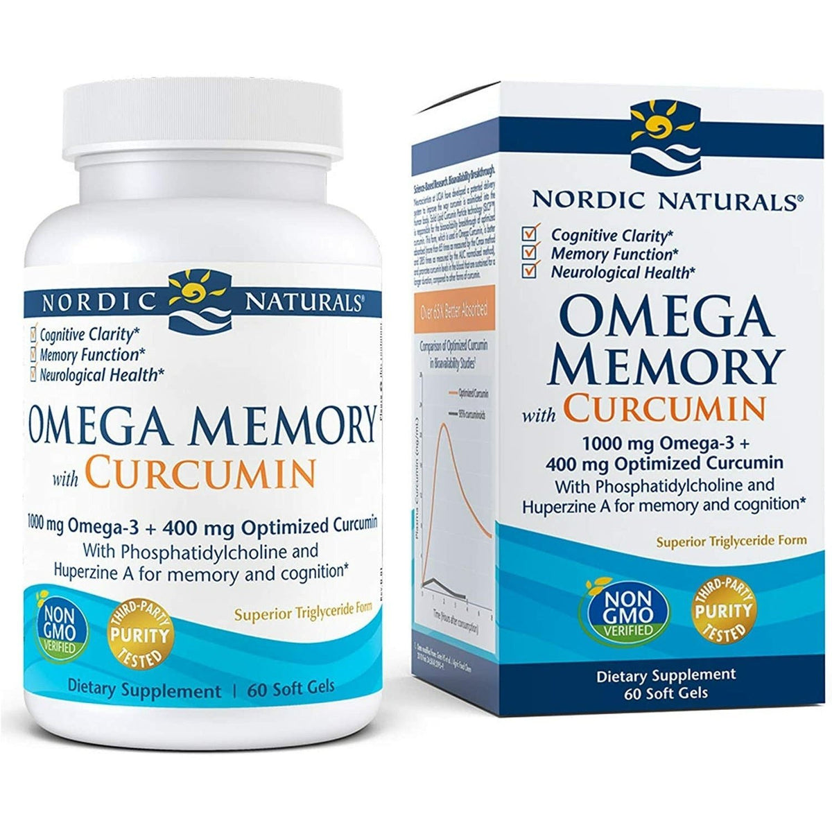 Nordic Naturals Omega Memory with Curcumin 60 softgels Kwasy Omega - 3 na pamięć i koncentrację - Sklep Witaminki.pl