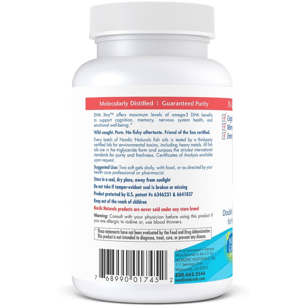 Kwasy Omega-3 Nordic Naturals DHA Xtra Softgels 60 softgels Truskawka - Sklep Witaminki.pl