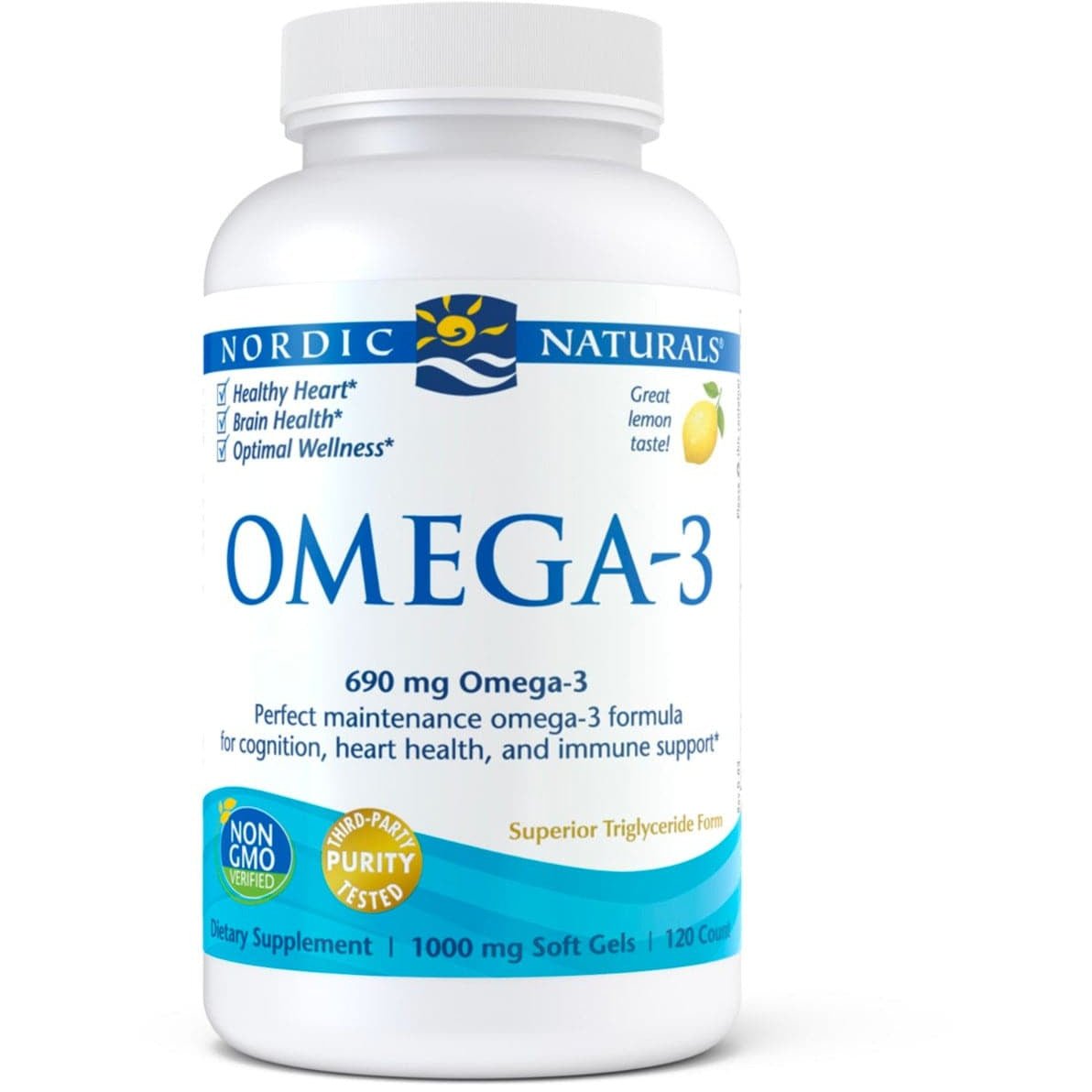 Kwasy Omega-3 Nordic Naturals Omega-3 Softgels 180 softgels Cytryna - Sklep Witaminki.pl
