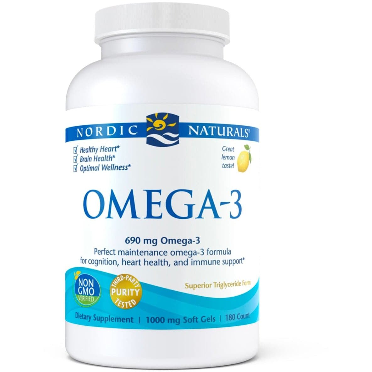 Kwasy Omega-3 Nordic Naturals Omega-3 Softgels 180 softgels Cytryna - Sklep Witaminki.pl